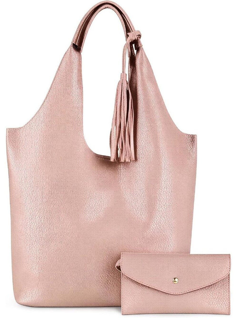 Women's Pink Slouchy Hobo Bag Soft Designer Shoulder Top Handle Handbag